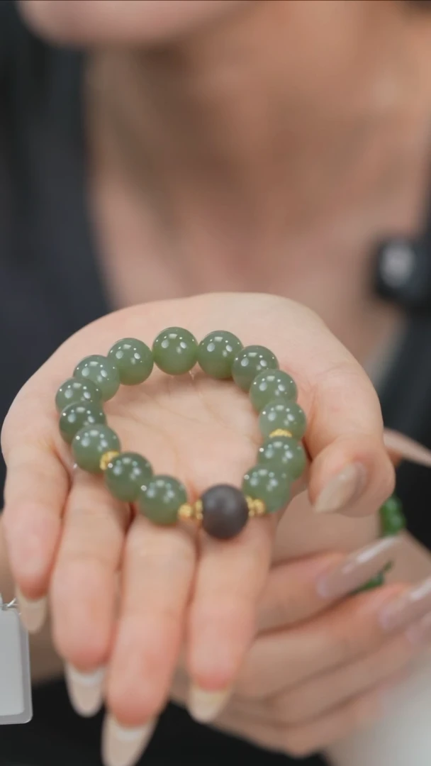 手串未镶嵌和田玉（碧玉）和田玉手串w0729