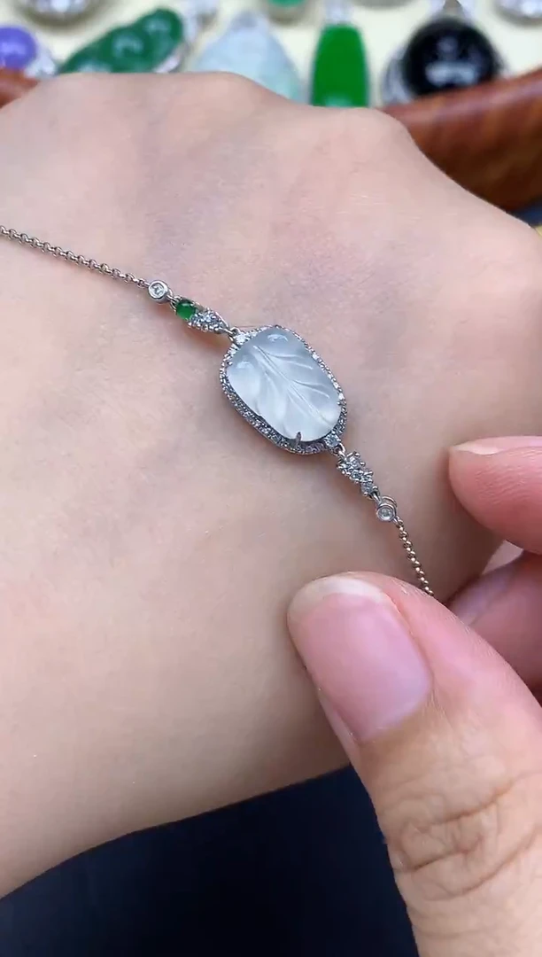 18K金镶嵌手链翡翠461-中国好珍宝