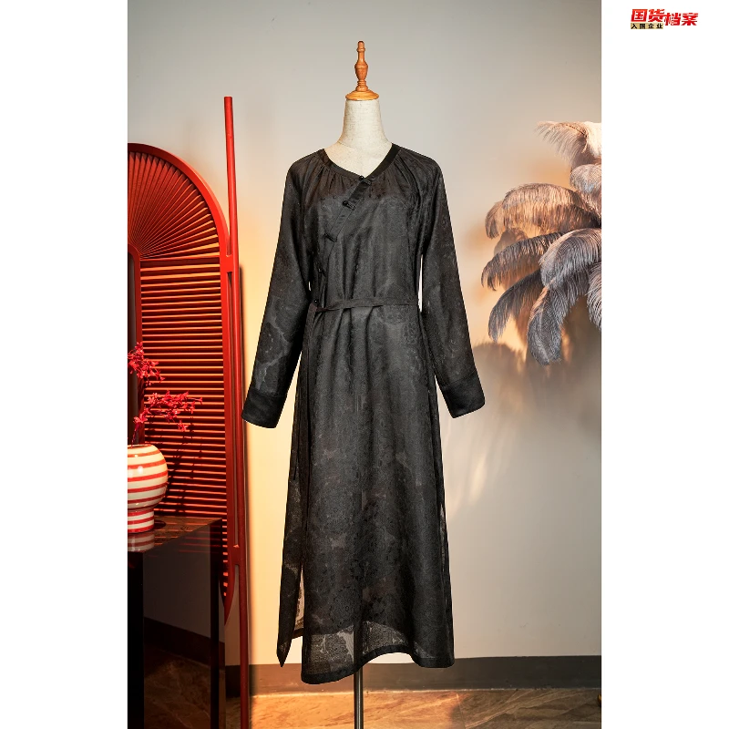 热卖爆款【万象有衣】如愿-春秋高定原创设计款香云纱连衣裙-7367