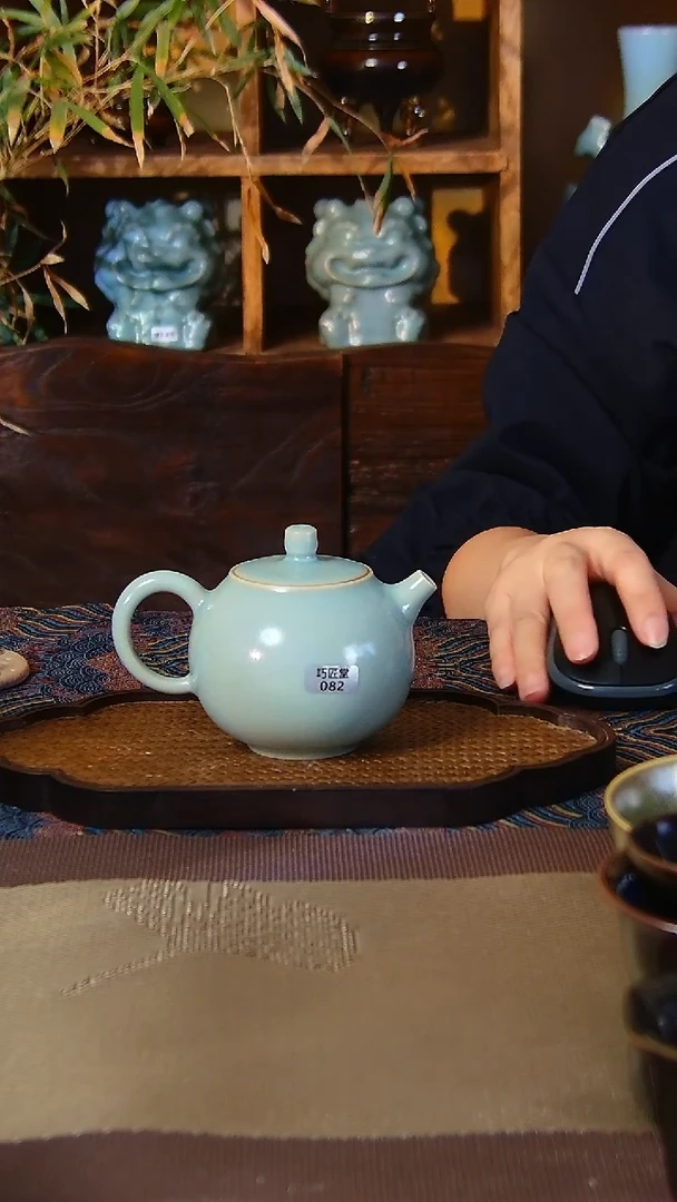 全手工仿古冰花釉苹果壶，不完美