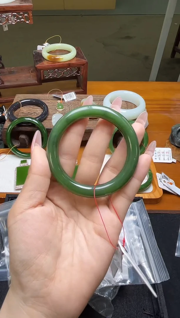 未镶嵌手镯和田玉俄七碧玉 53+圈 9015998