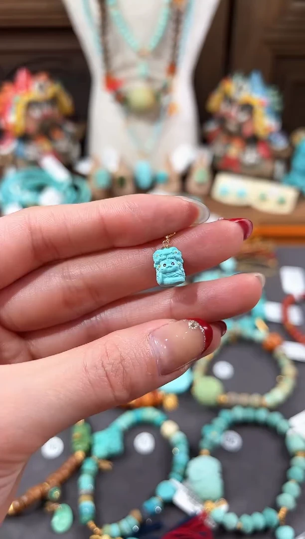 【闪购商品】绿松石提溜18K金镶嵌绿松石提溜