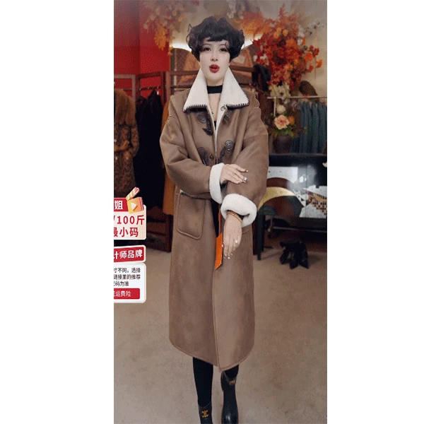 JY151     菲姐时尚气质中长款冬季宽松保暖款外套