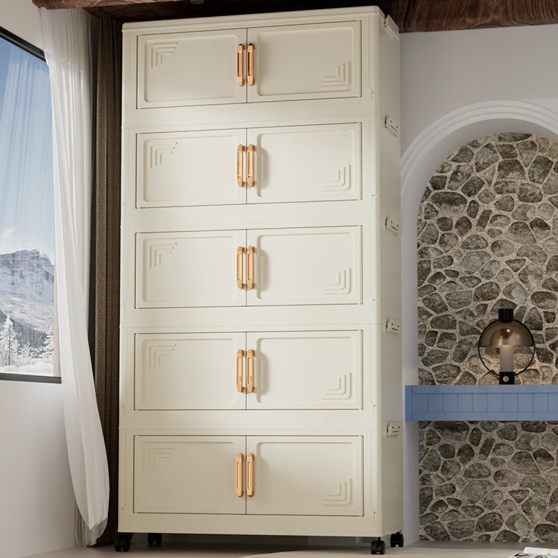 SS【55cm宽拍四层发五层】多层自由组合收纳柜双开门家用折叠置物架