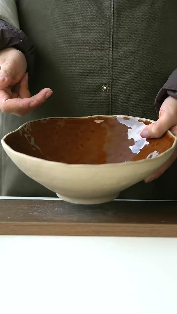 【闪购商品】陶瓷焦糖色大汤碗