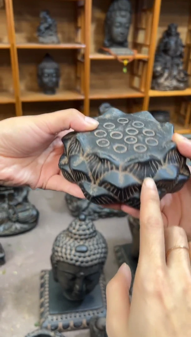 陶土【火山泥】莲蓬实心底座