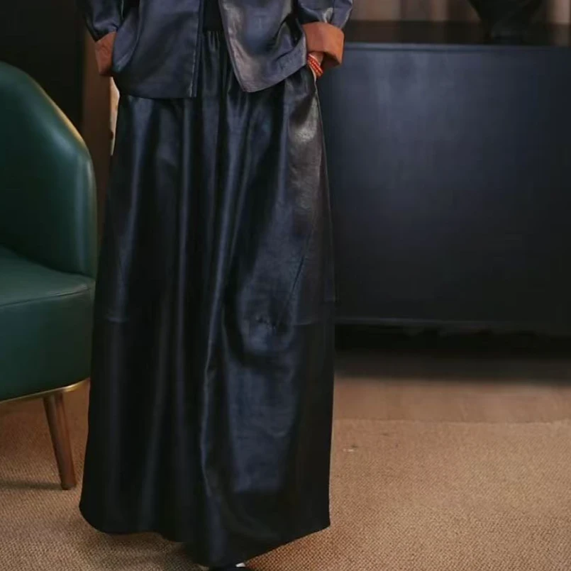 『木兮』100%桑蚕丝香云纱新中式气质极简风格花苞裙