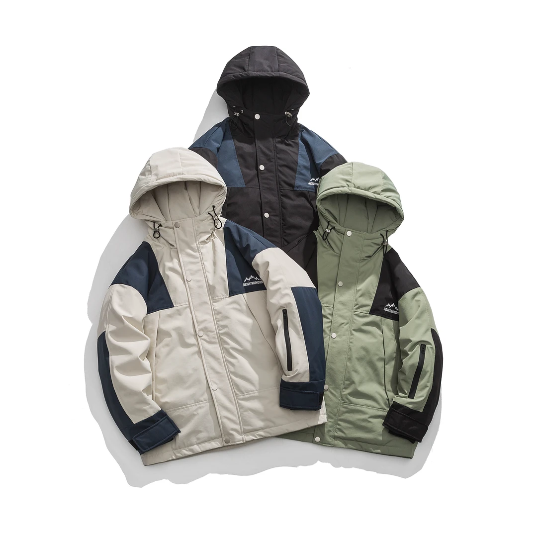 【反季清仓90羽绒】THEPANG潮牌大码男装冬季连帽工装羽绒服