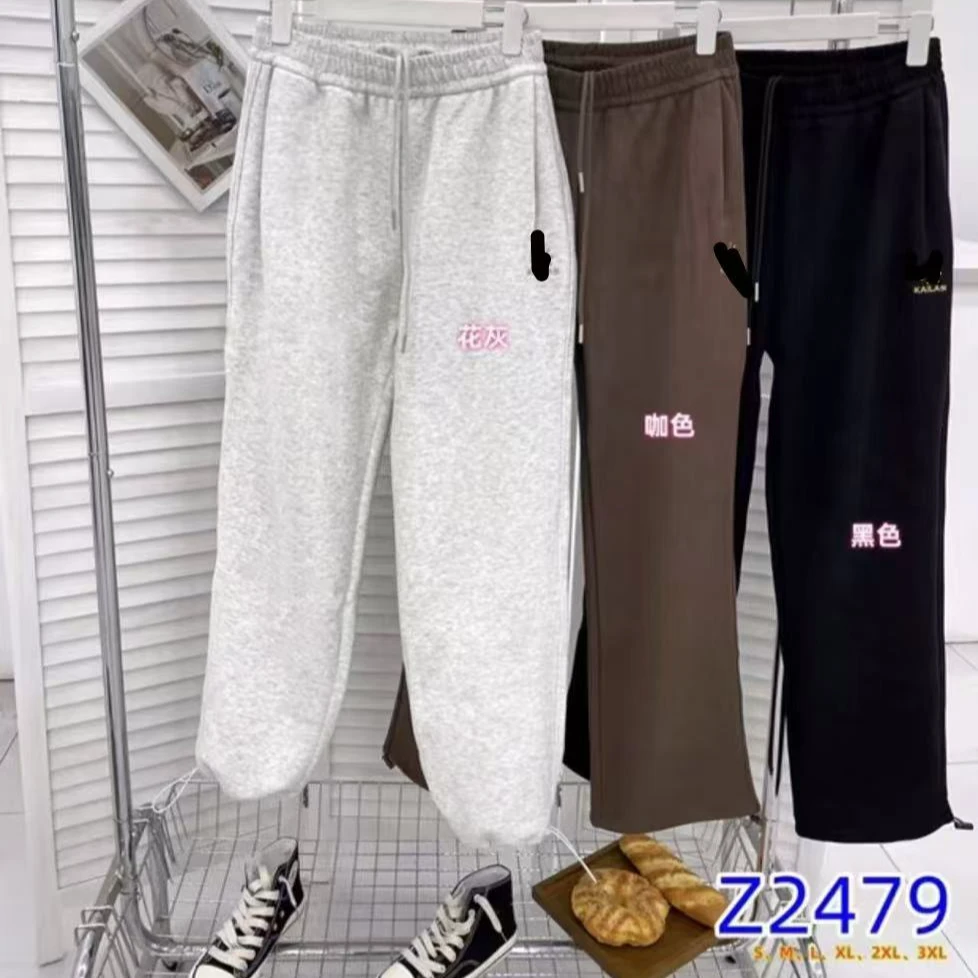 1988刺绣字母女士加绒休闲裤