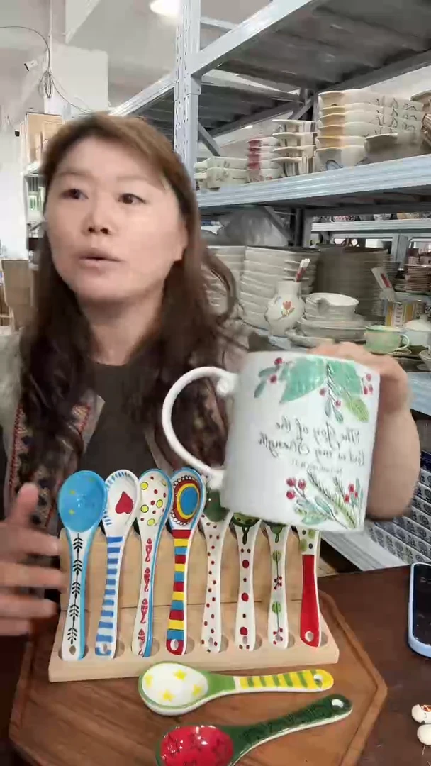 陶瓷圣诞树叶大马克杯