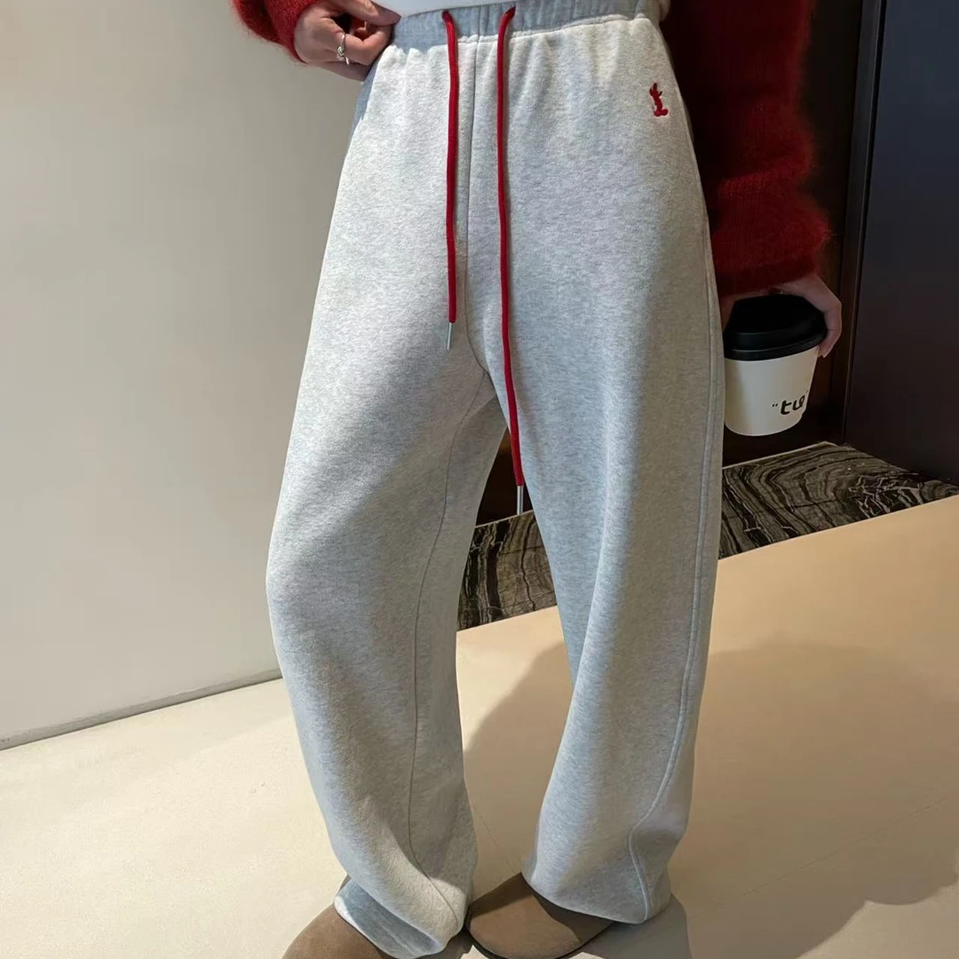 新款气质休闲韩版简约松紧腰抽绳休闲裤ZW7639