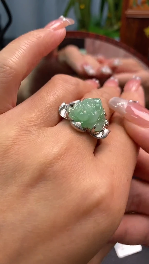 颈饰银S925镶嵌翡翠净货13868