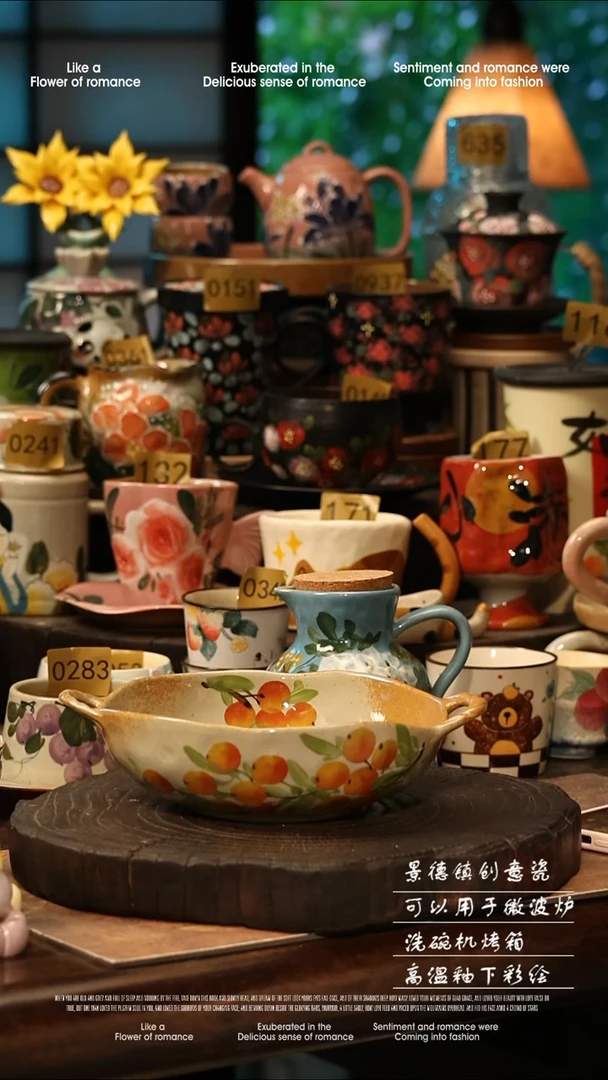 陶瓷景德镇高温釉下彩手工手绘款式