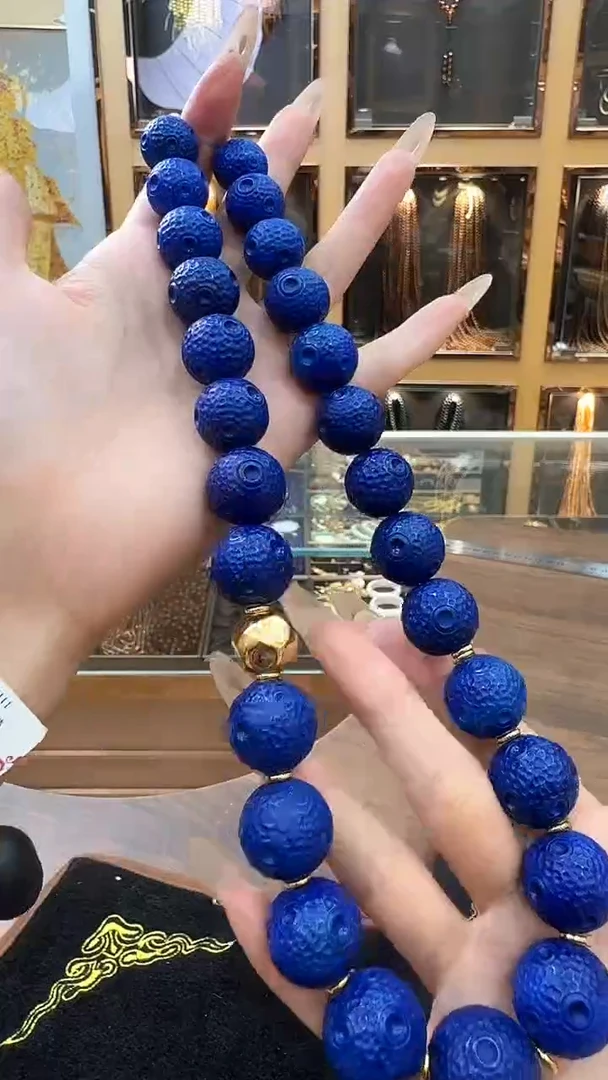 银S925镀金镶嵌青金石颈饰青金石项链