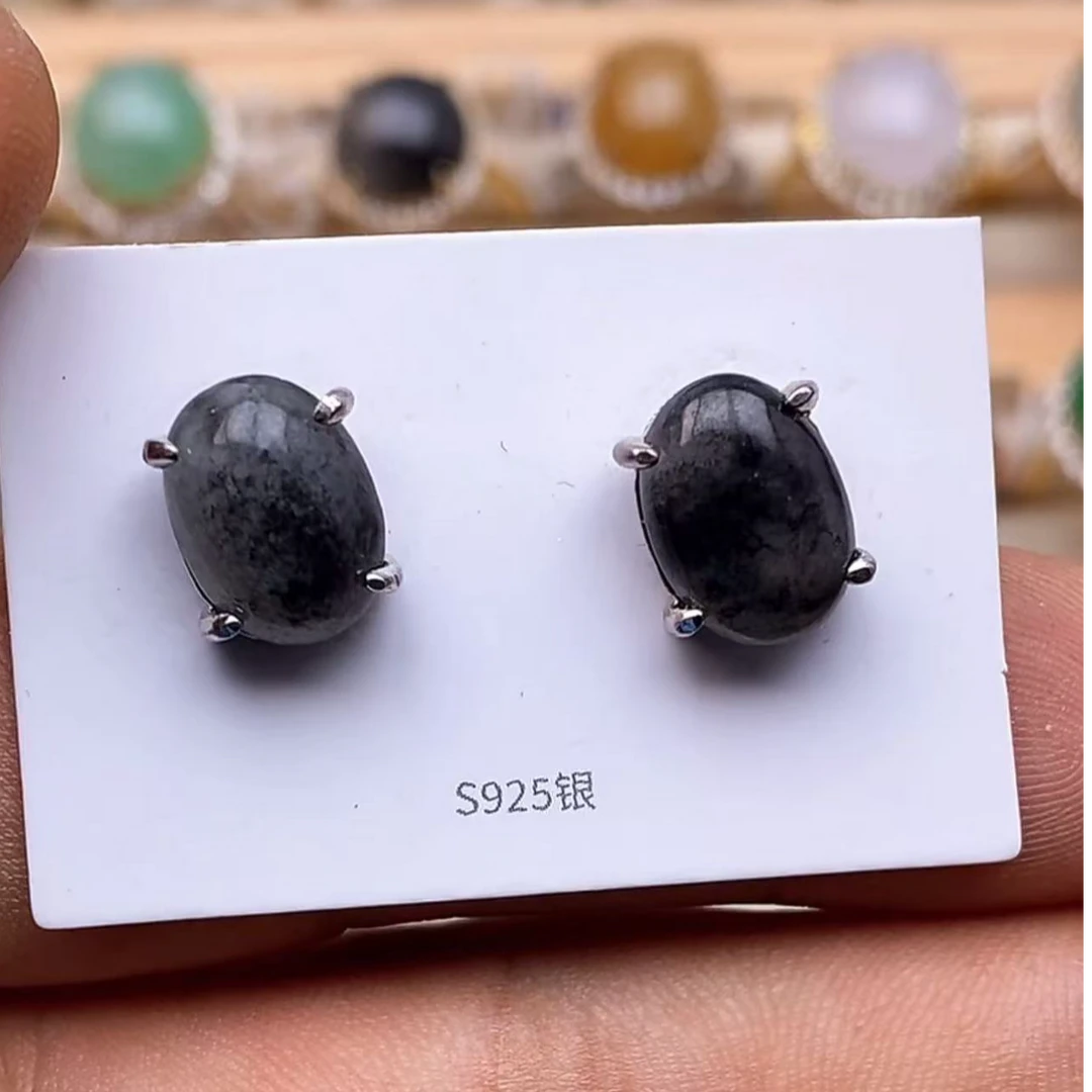 缅甸天然A货翡翠耳饰