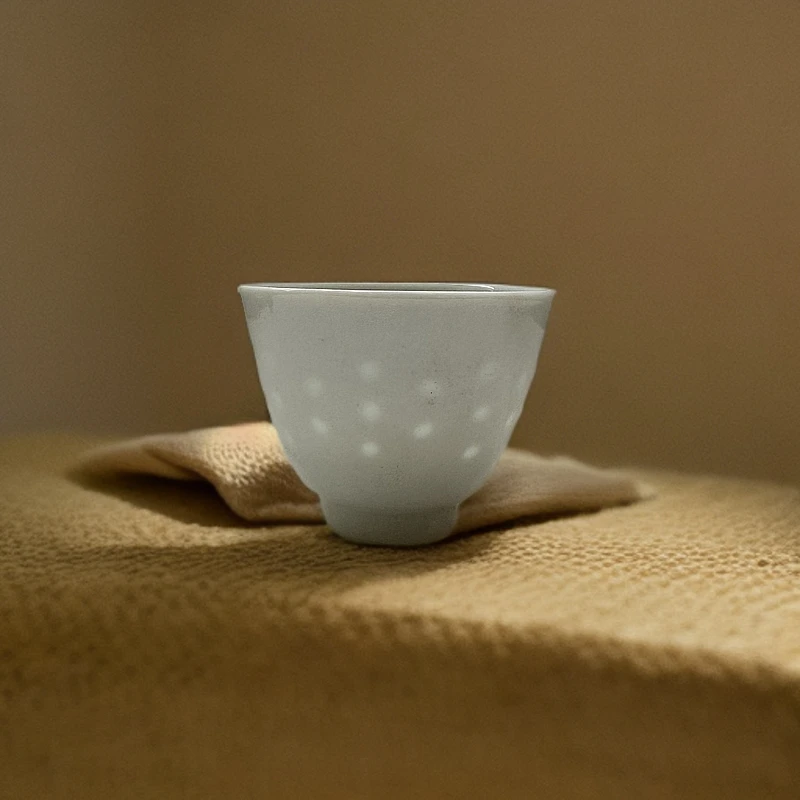 二缸杯白玲珑茶杯主人杯景德镇高温陶瓷