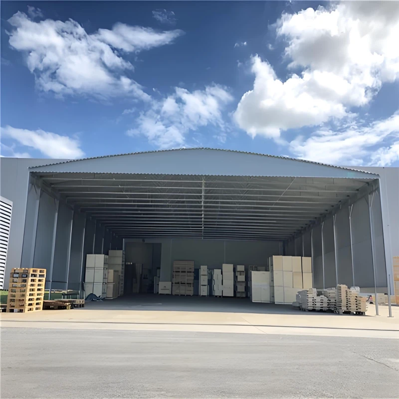 移动推拉式雨棚伸缩活动排档遮阳棚大型仓库物流户外电动帐篷