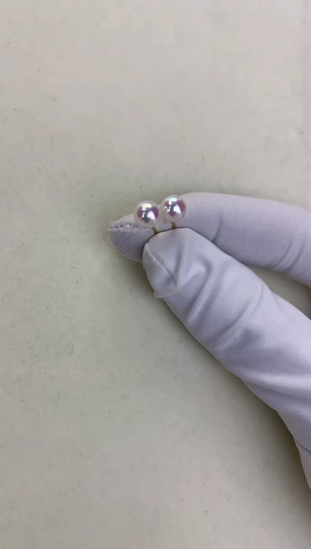 18K金镶嵌DA海水珍珠 GD001 5-6 天女耳钉