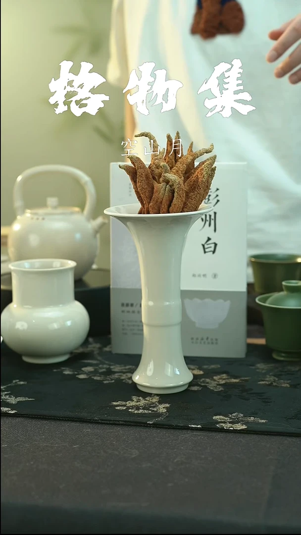 全品  彭州白瓷 花觚瓶
