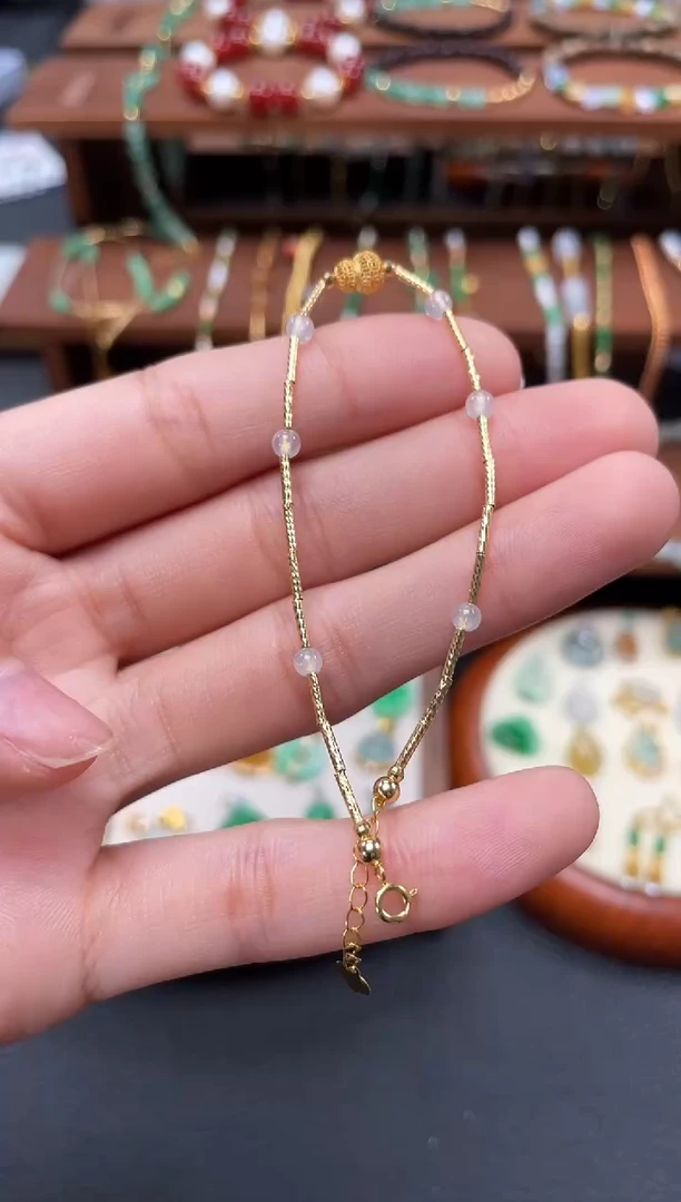 【闪购商品】翡翠套链18K金镶嵌一个  JK709