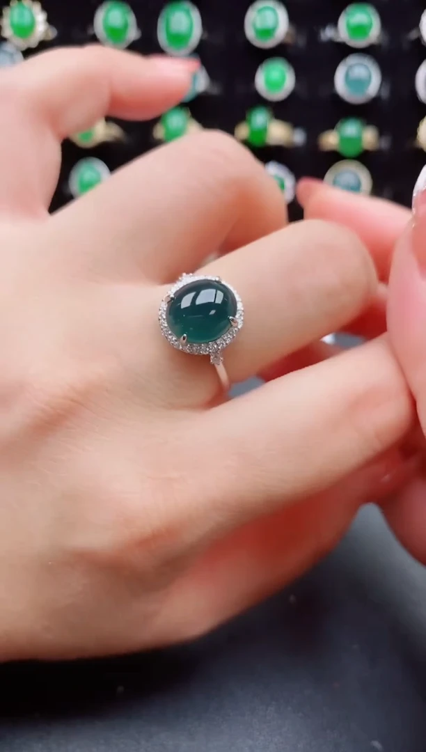 【闪购商品】翡翠戒指银S925镶嵌685686