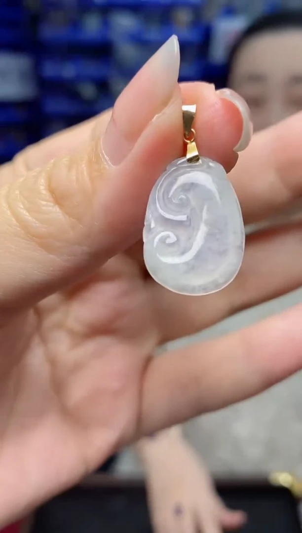 吊坠(不含链)18K金镶嵌翡翠G07073