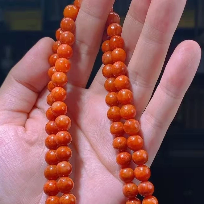 天然翡翠A货满红珠链28-LLF010