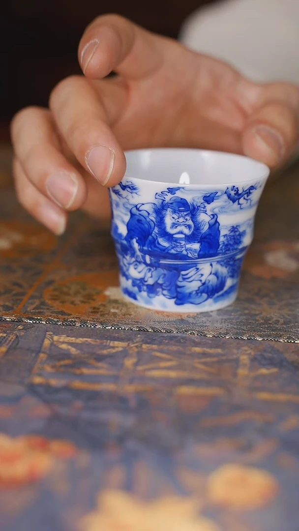 【闪购商品】杯铭墨钟馗神威图竹节杯