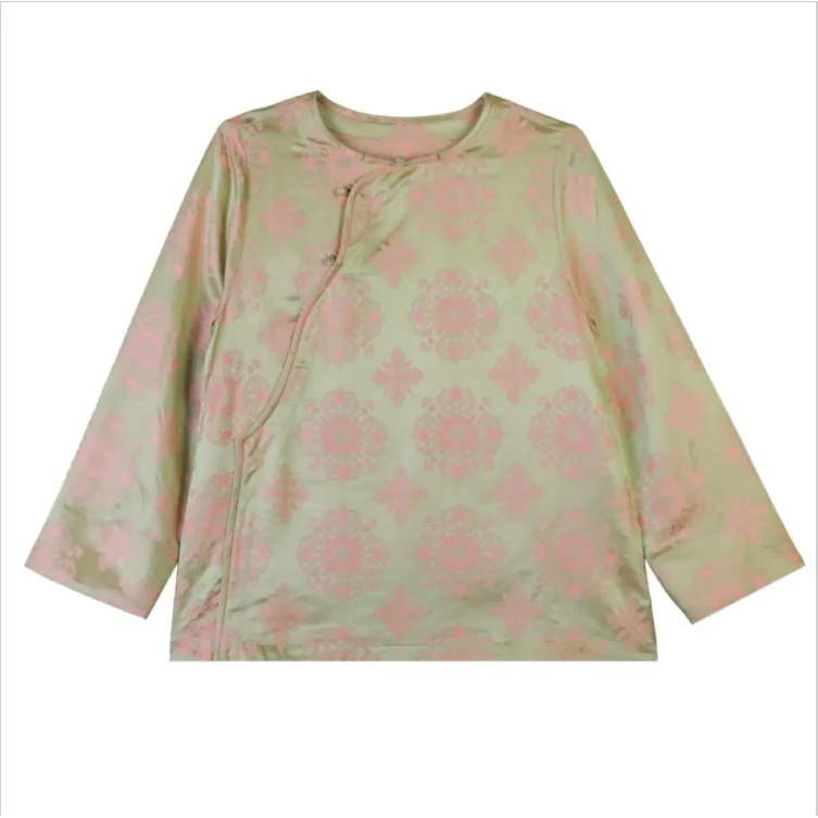 君    新中式 老料 圆如意提花小衫上衣 32825