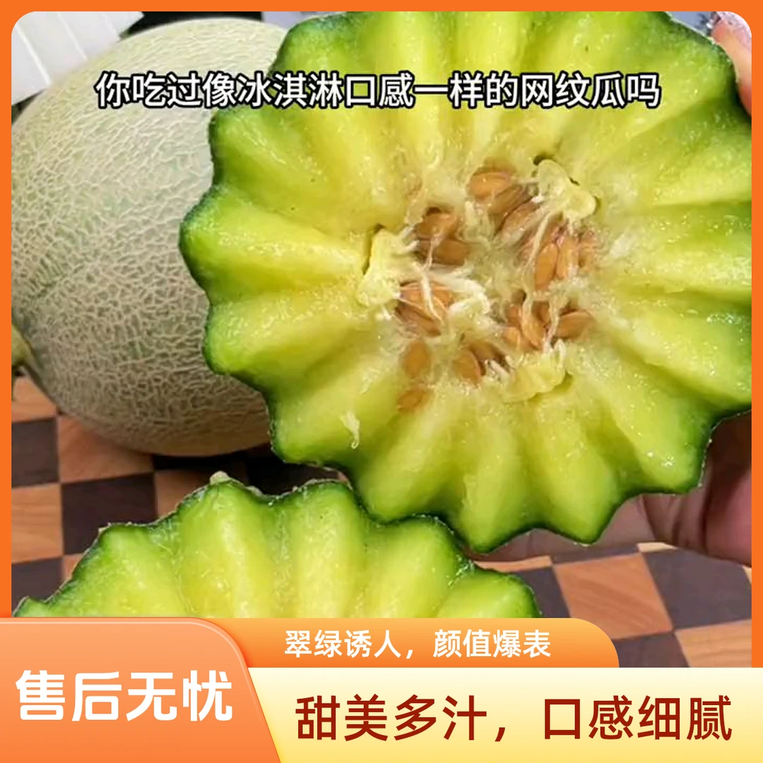 【丁果鲜生】滕上香品牌网纹瓜2颗装4斤左右甜瓜新鲜云南省