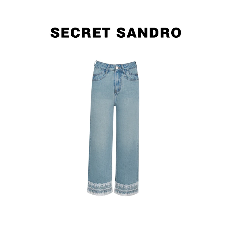 【蕾丝牛仔】【Secret Sandro】 鸥小柒 牛仔裤 N55209048Q