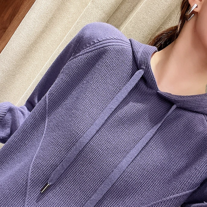 【浪漫巴黎 紫色帽衫】套头上衣薄款时尚洋气外穿帽衫