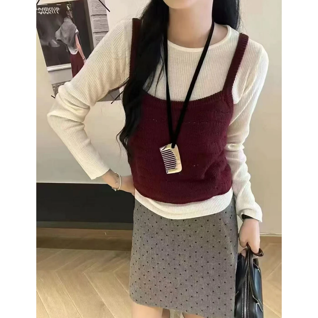 Q2759【特价-占单者限购】别致两件套羊毛针织衫款式新颖独特舒适