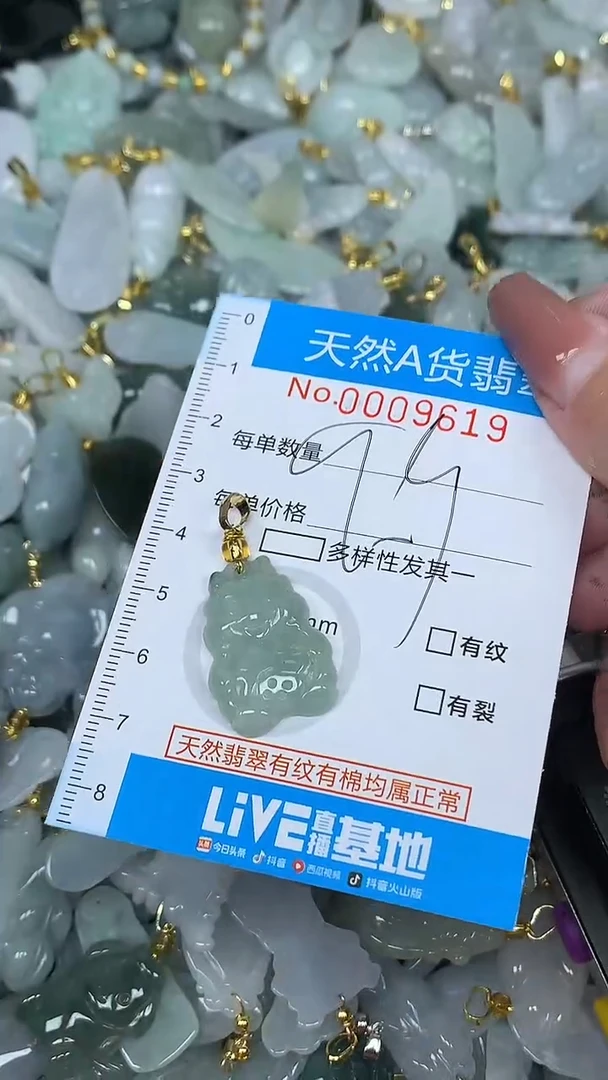 翡翠未镶嵌颈饰净货挂件-9619