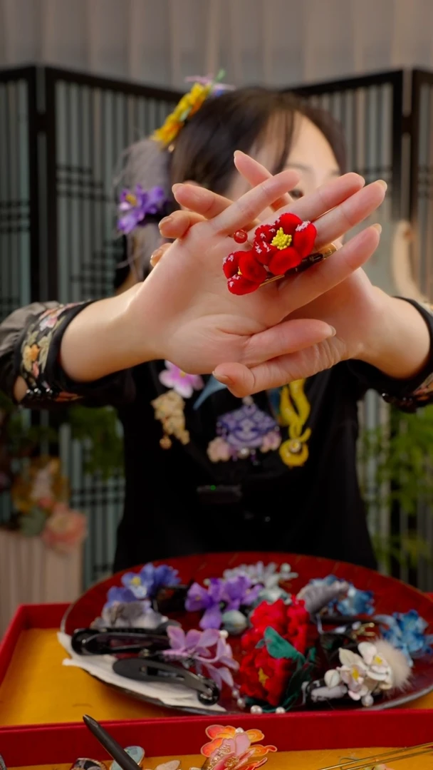 刺绣非遗苏绣绒花