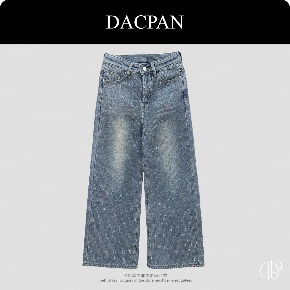 DACPAN-“闪亮登场”满钻烫钻加绒直筒牛仔裤  2025/盼·PP 6858