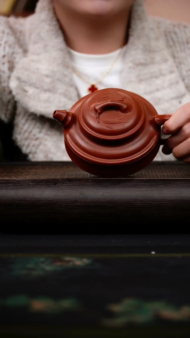 茶壶紫砂沉香老段泥 双线竹鼓