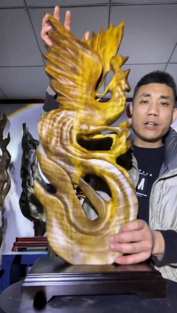 金丝楠木雕款淡**利金丝楠木工艺品摆件