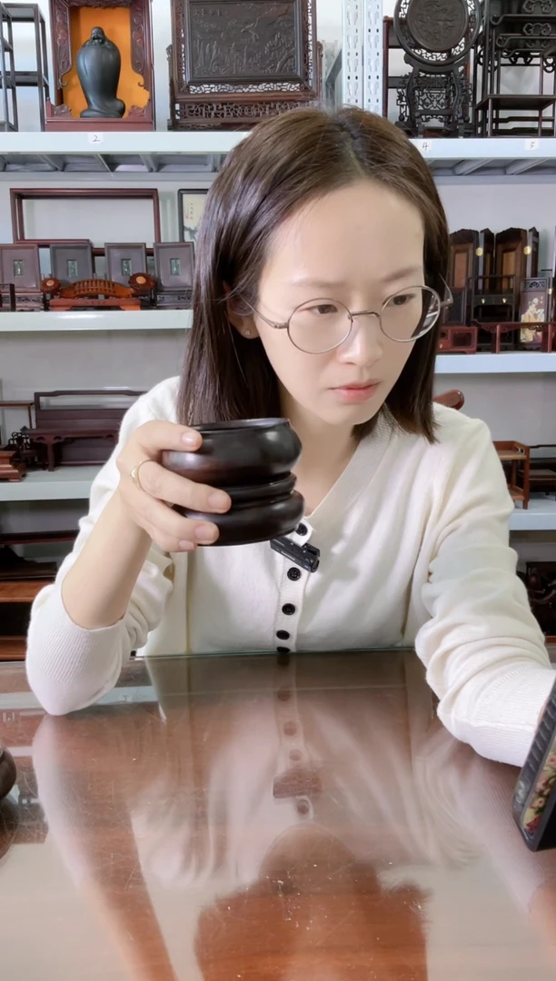 风车木（黑檀木）香炉加底座20