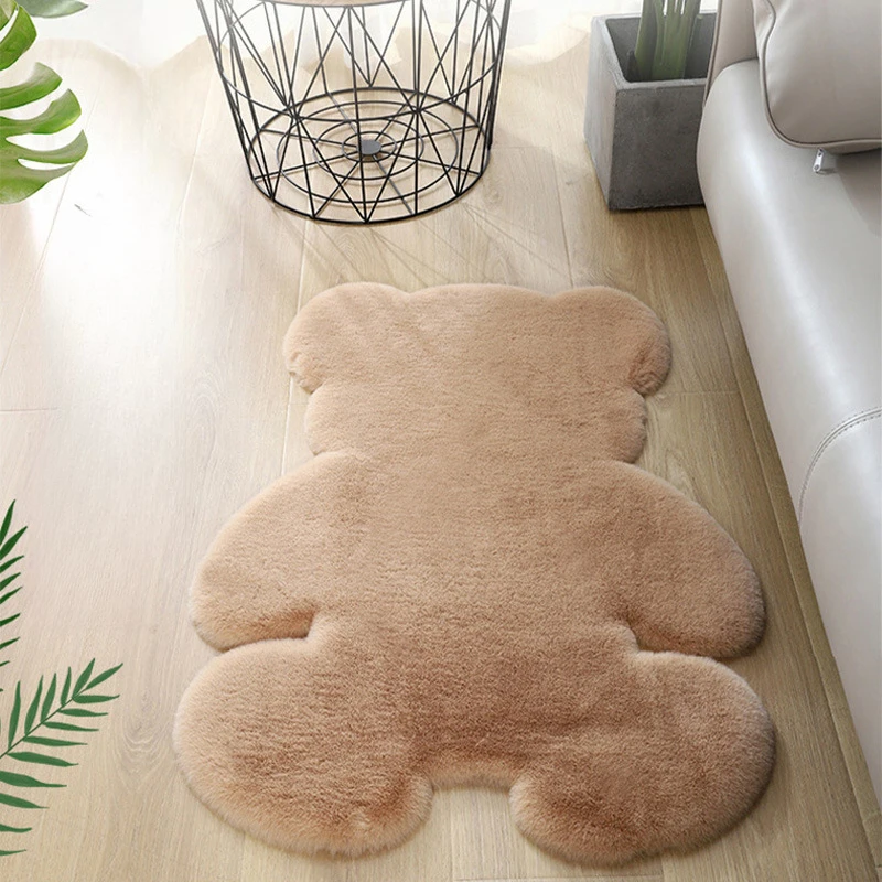 2025年新款卡通动物地垫地毯异形毛绒卧室床边毯阳台毯子飘窗垫