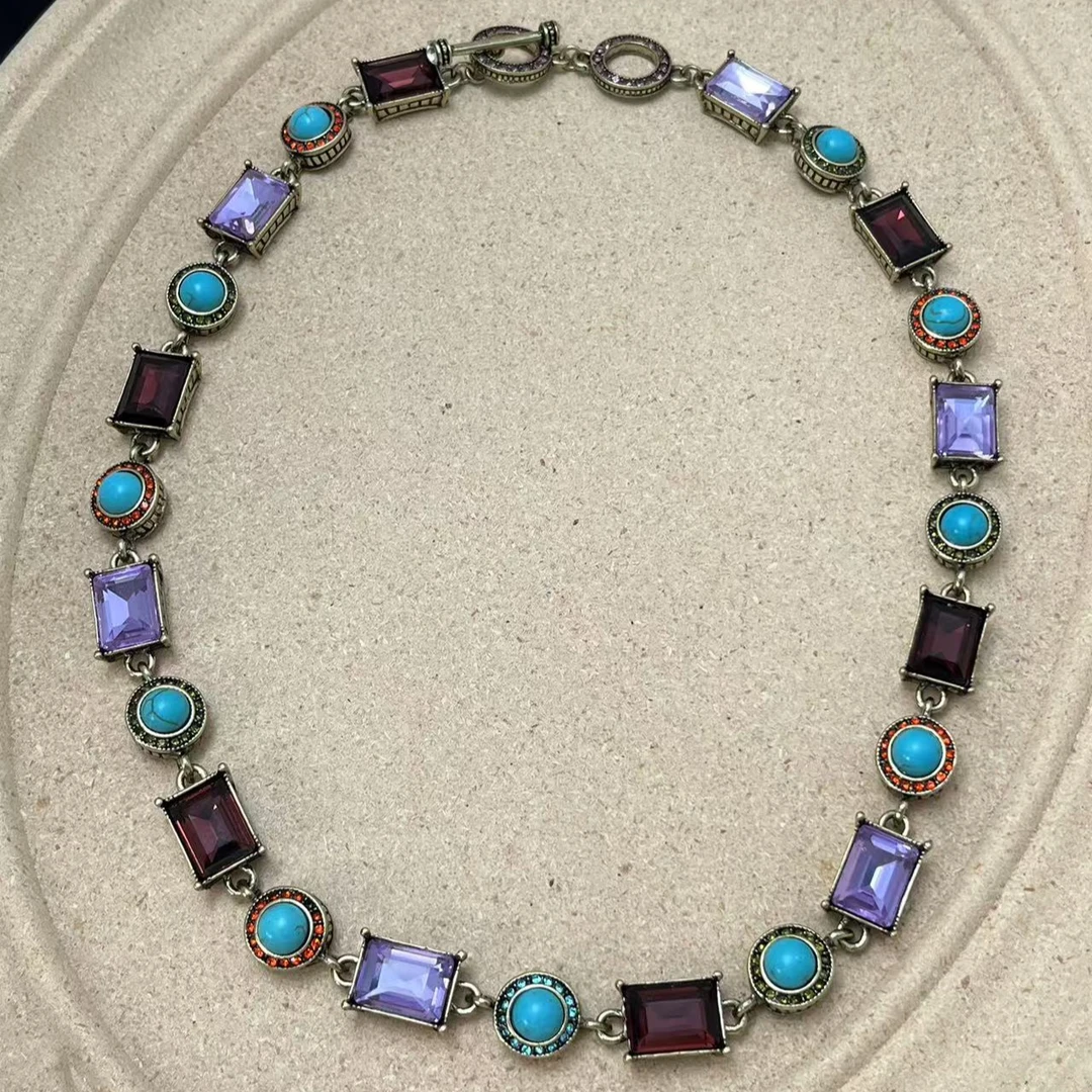 铜合金锆石项链 复古气质时尚轻奢项链(X64项链）