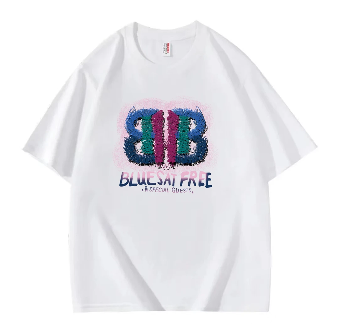 夏天时尚百搭休闲印花设计感短袖-粉墨BB字母