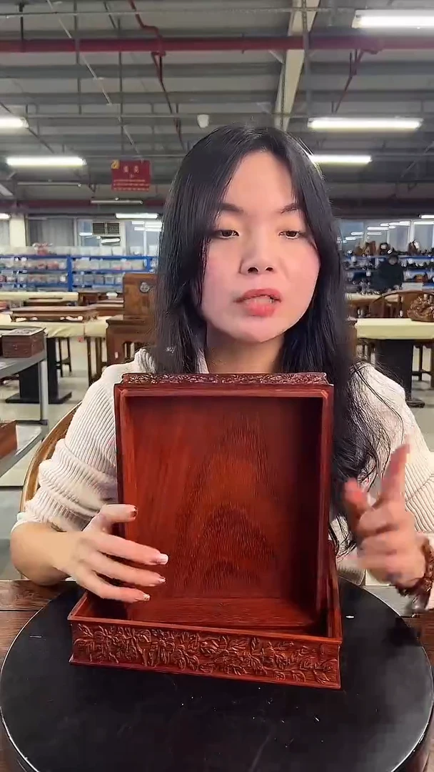 木DZ1029M20红梅花绶带长方盒