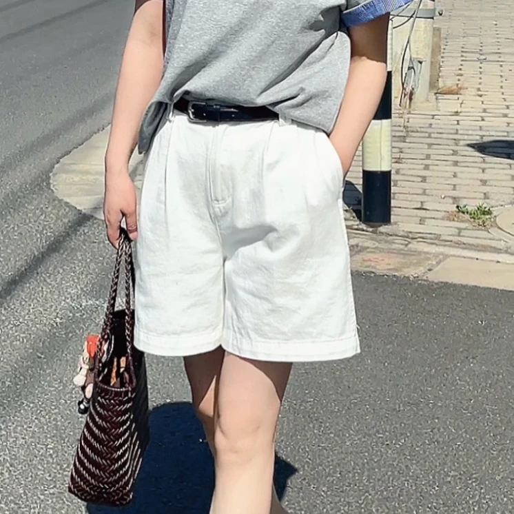 【原歌2】夏季新款纯色高腰休闲短裤女YG606