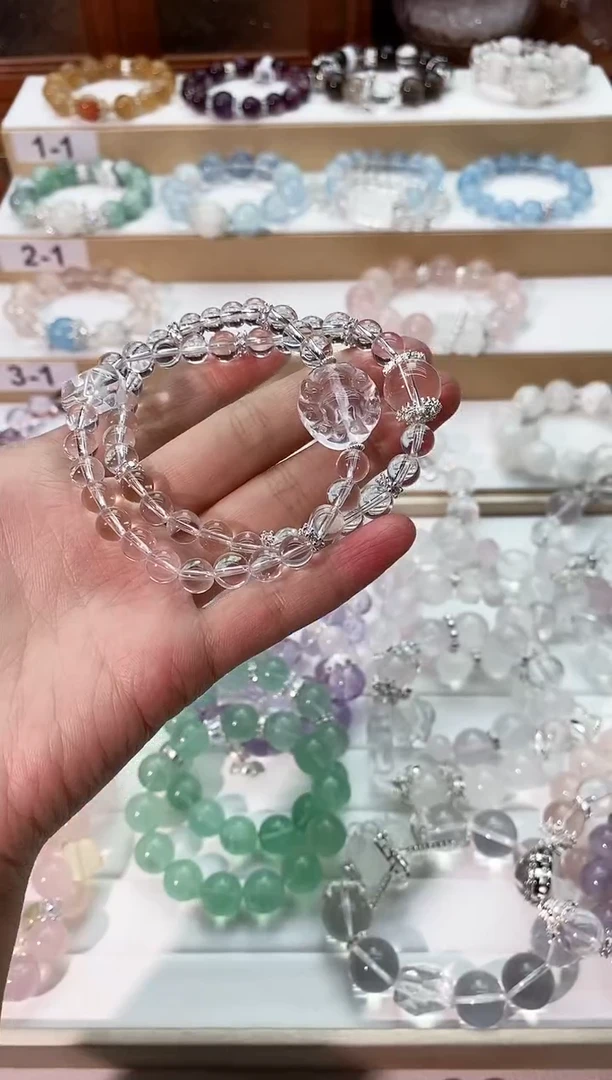 【闪购商品】水晶手串未镶嵌双圈白水晶手串