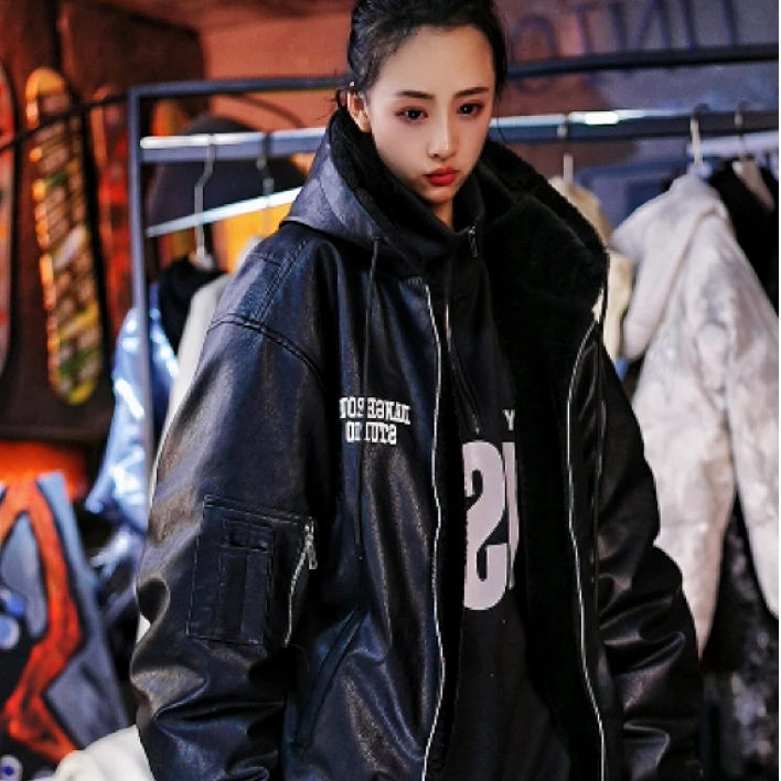 设计夹棉外套夹克小众加厚双领棉服宽松休闲棒球领外套上衣男