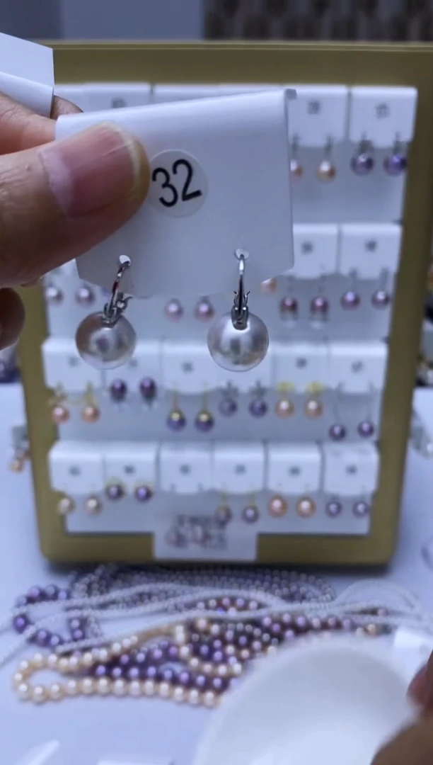 银S925镶嵌耳饰淡水珍珠32