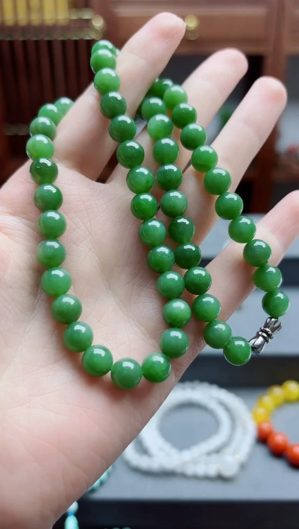 和田玉未镶嵌颈饰碧玉项链DN