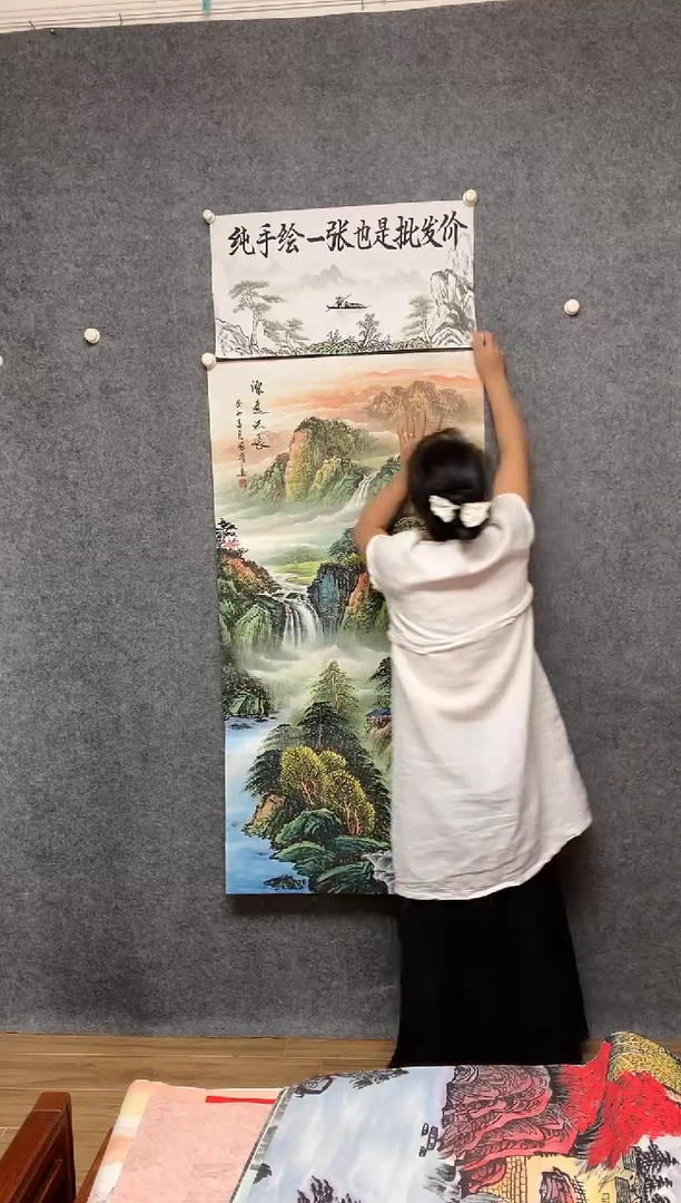 国画源远流长画作尺寸136*68