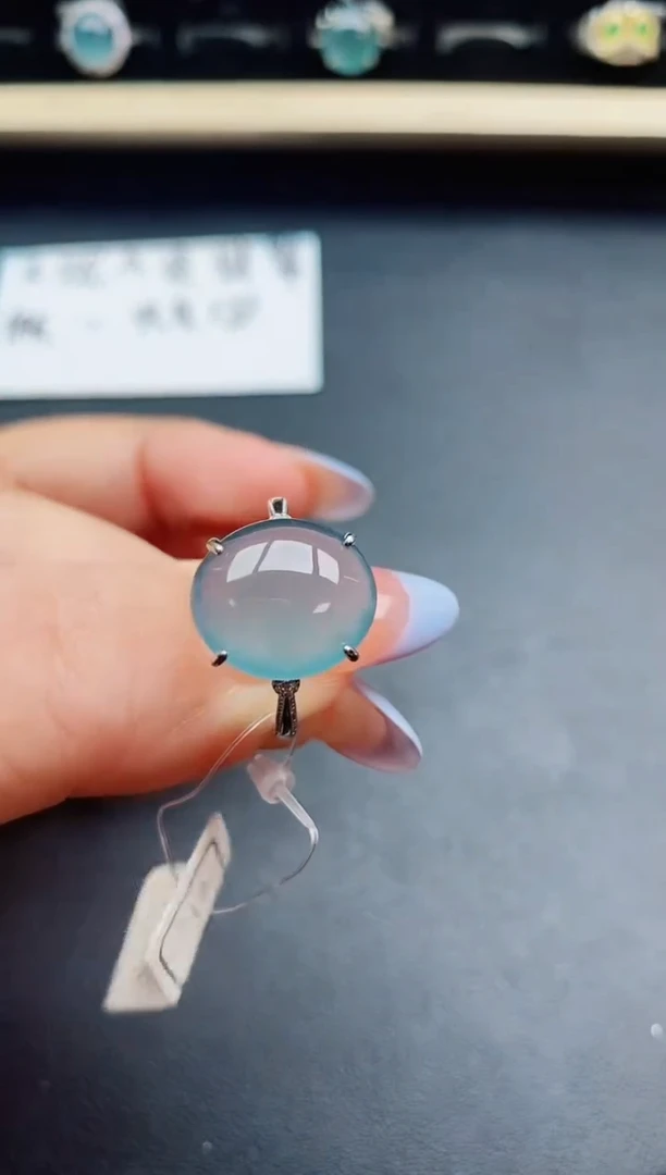 翡翠戒指银S925镶嵌32131